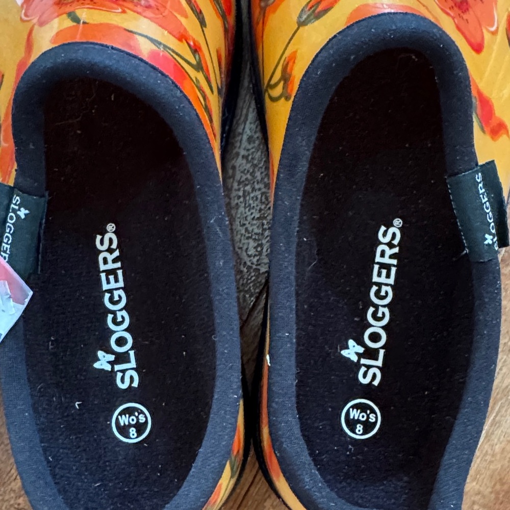 Sloggers Orange Floral Women's Rain Boots size 8 - Picture 6 of 12